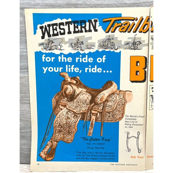 Chattanooga Saddlery Vintage Print Ad 1960s Big Horn Saddles Western Horse - Picture 5 of 7